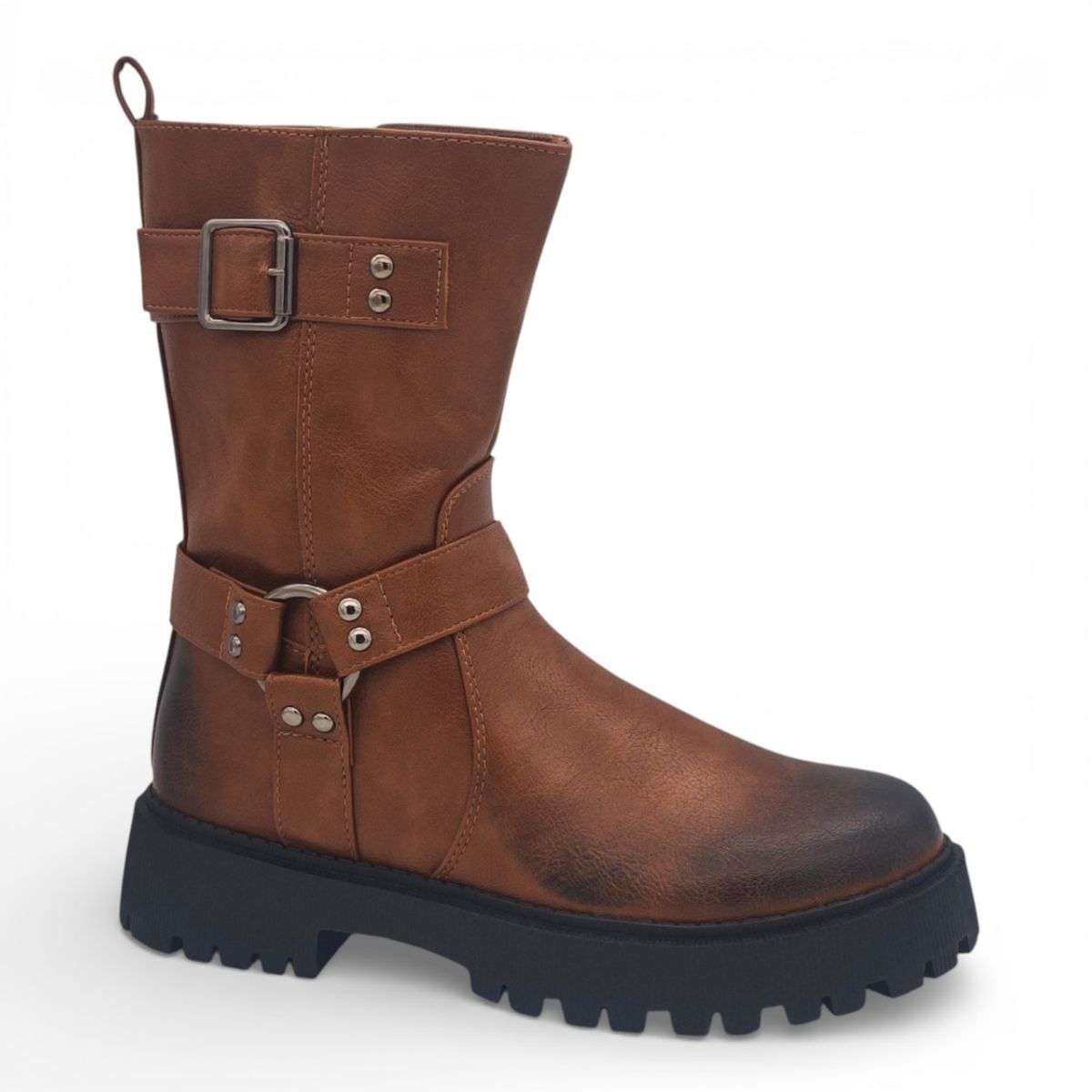 TTP Women's Buckle Strap Mid-Calf Boot MC0003