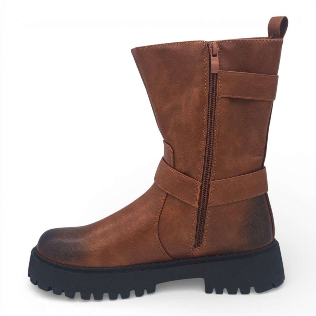 TTP Women's Buckle Strap Mid-Calf Boot MC0003