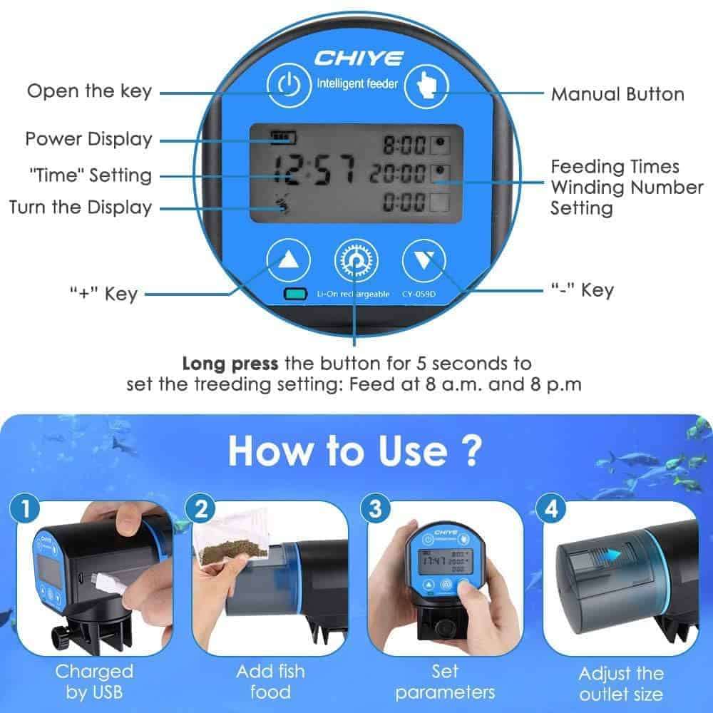 Smart Fish Feeder Dispenser | WiFi Tuya Smart Life
