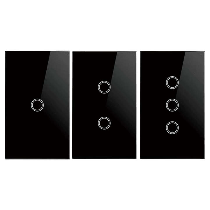 Smart Touch Switch Black Faceplate | 1-4 gang and dimmer | Tuya Smart Life