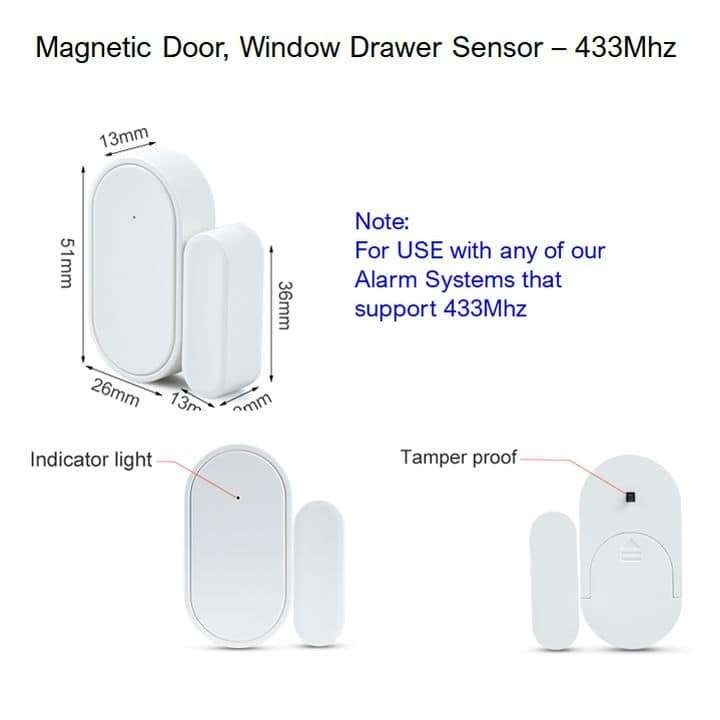 Magnetic Sensor Door Window Drawer | Indoor 433MHZ