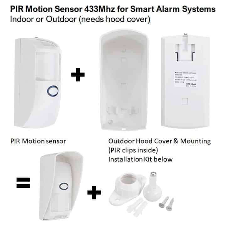 PIR Motion Detector, Outdoor, 433MHz