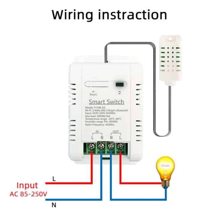 Smart Temperature & Humidity Switch 16A | Energy Monitor + 433Mhz | WiFi Tuya Smart Life