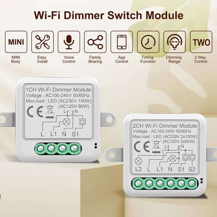 Smart Mini Switch Dimmer Module 1 Gang (upgrade existing) | WiFi Tuya Smart Life