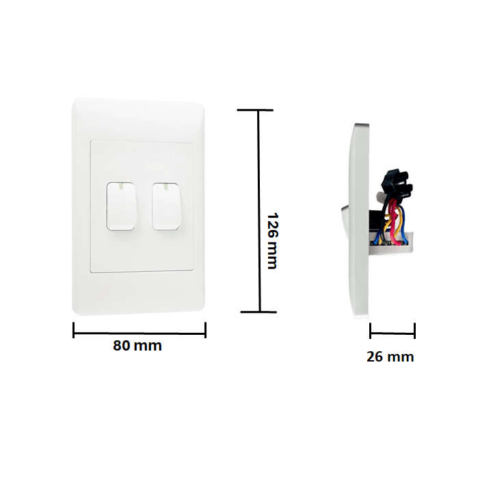 Smart WiFi Mechanical Light Switch, 2 Gang | Neutral Wire + BT | WiFi Tuya Smart Life