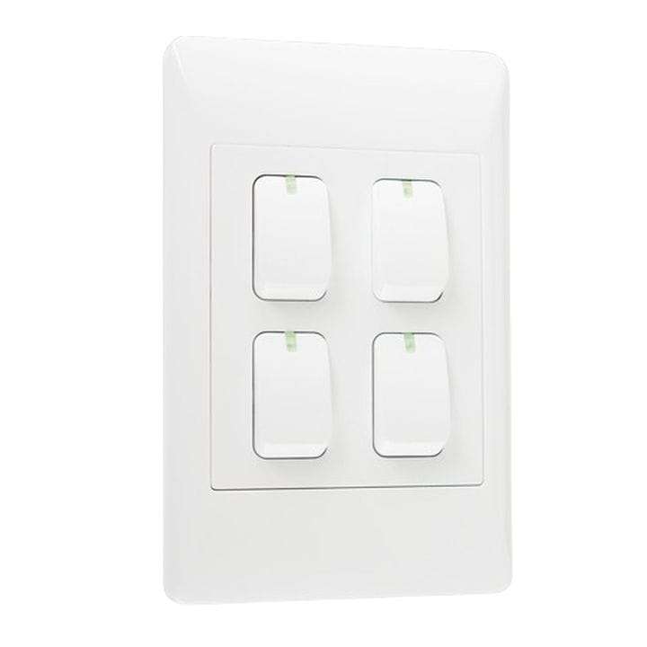Smart WiFi Mechanical Light Switch, 4 Gang | Neutral Wire + BT | WiFi Tuya Smart Life