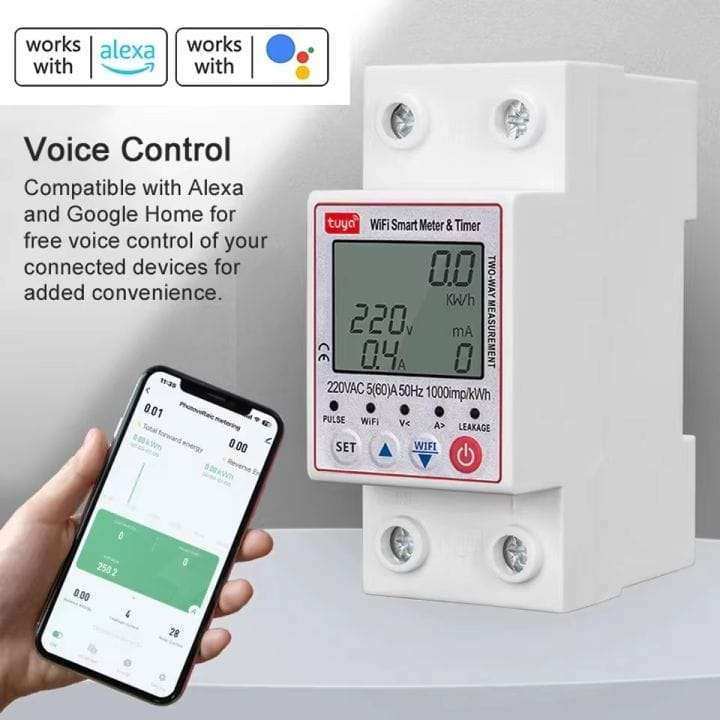 Smart Over and Under Voltage Switch | 1-63A and Energy Meter | Tuya Smart Life