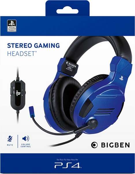 PS4 Stereo Gaming Headset BigBen Blue NEW