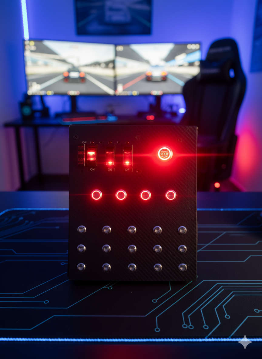 Carbon Fiber Sim Racing Button Box | Customizable Edition