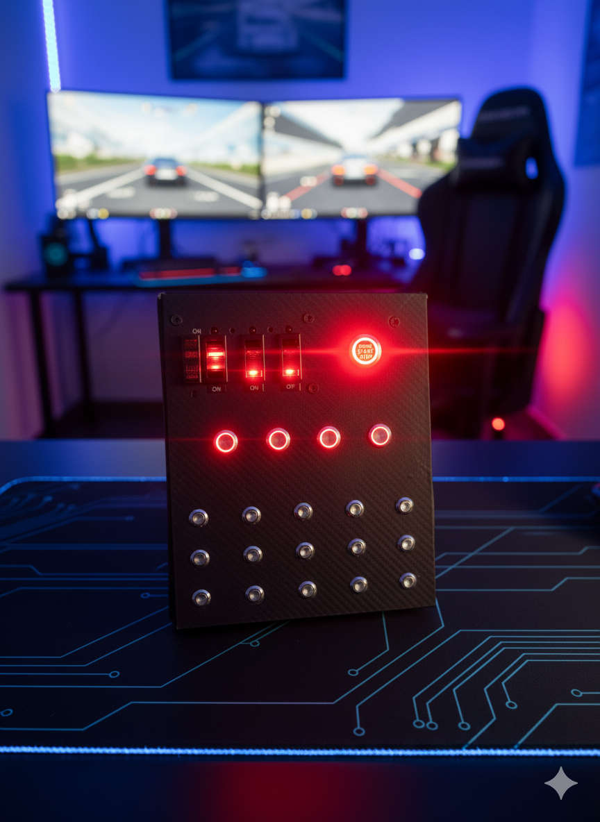Carbon Fiber Sim Racing Button Box | Customizable Edition
