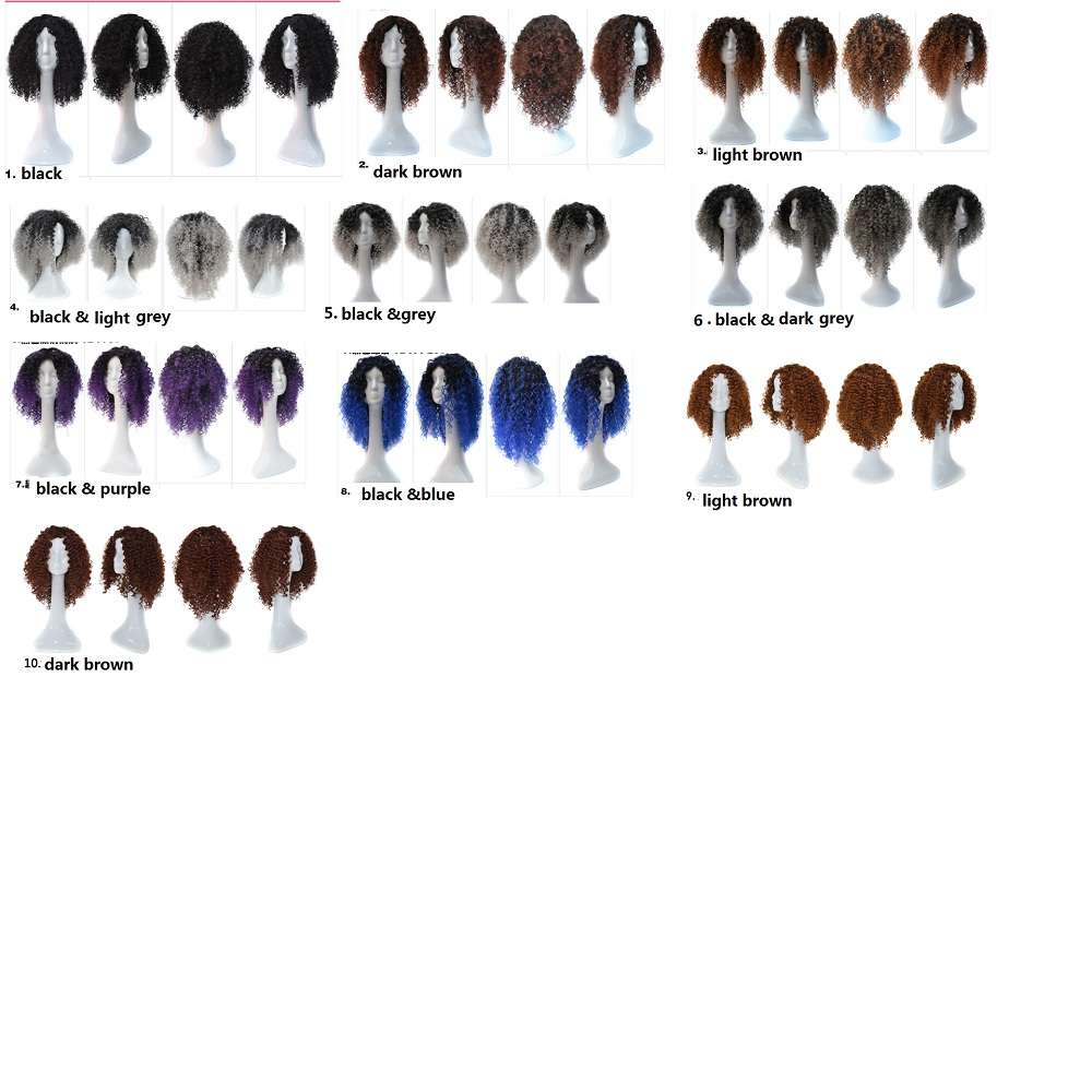 Kinky curly Brazilian Hair African Ameri Curly Body Wavy Women Wig Hair