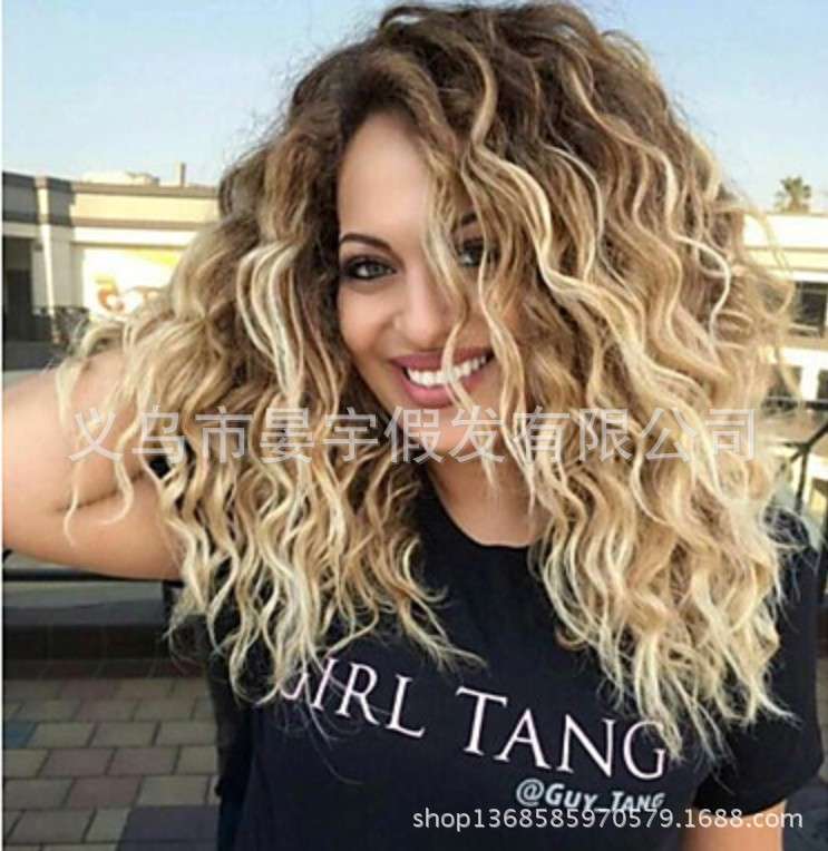 Kinky curly Brazilian Hair African Ameri Curly Body Wavy Women Wig Hair