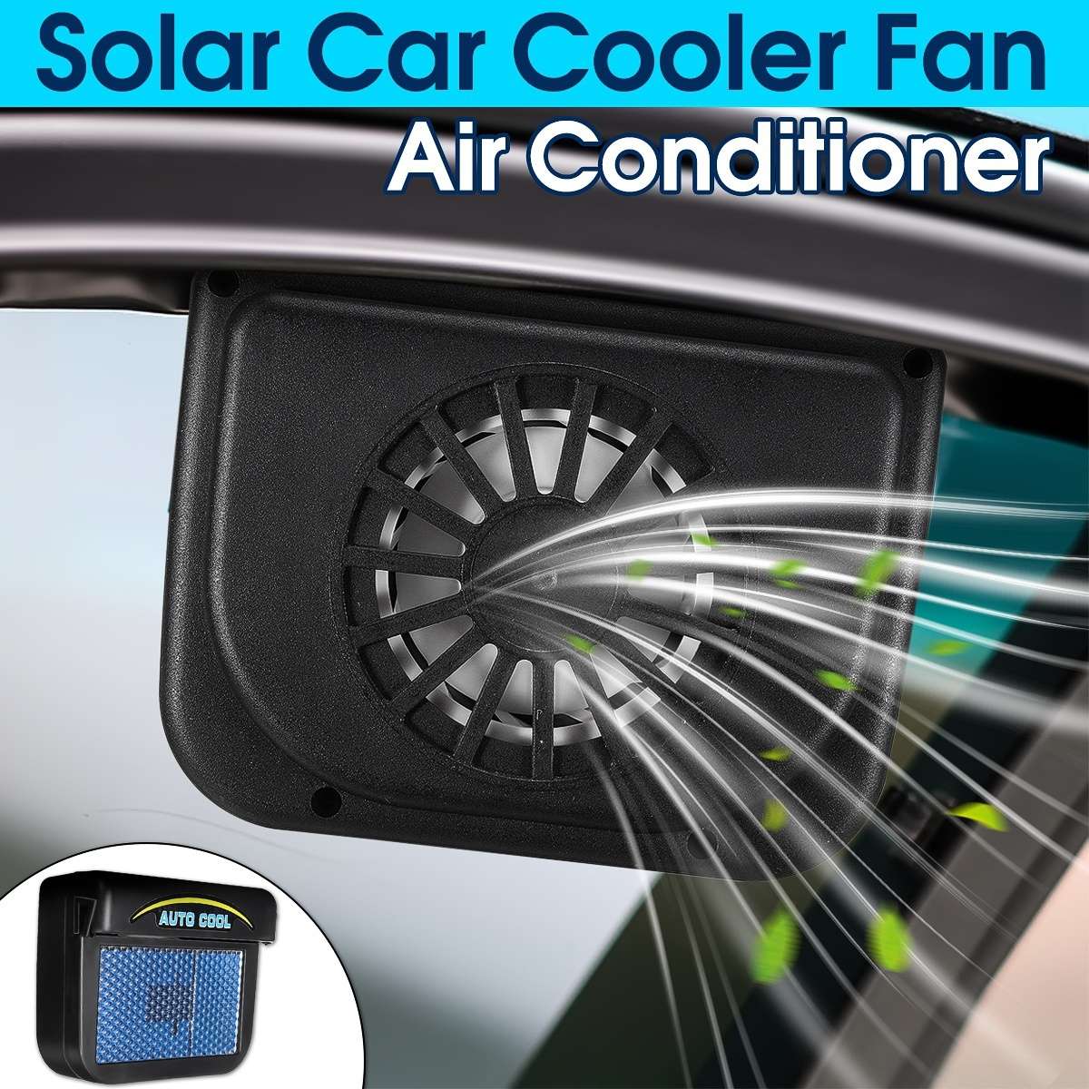 Auto Cool Solar Powered Fan Ventilation System Car Cooler