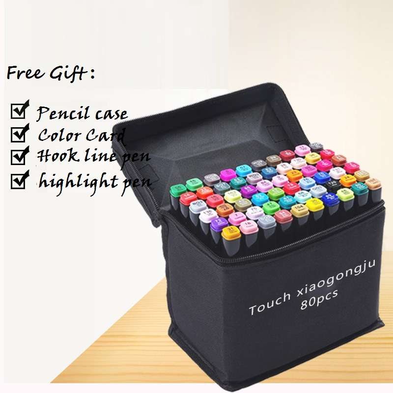 80 Colors Anime Art/Indoor/landscape/clothingMarker Double Headed Sketch Alcohol Marker Pen Set