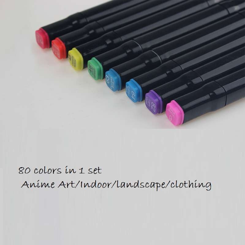 80 Colors Anime Art/Indoor/landscape/clothingMarker Double Headed Sketch Alcohol Marker Pen Set