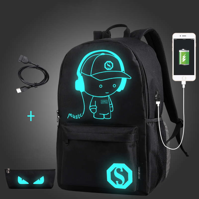 Student School Backpack USB Charge Laptop Computer Backpack For Teenager Anti-theft Boys