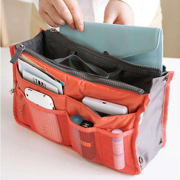 Home Practical Nylon Dual Organizer Insert Cosmetic Storage bag