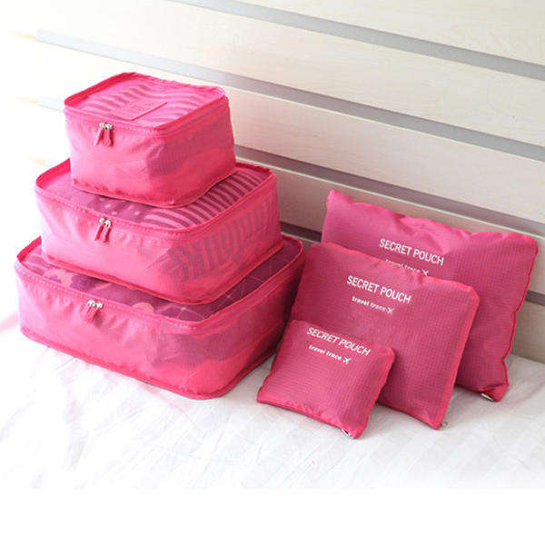 6pcs Toiletry Travel Cosmetic Case Vanity Storage Organiser Bag