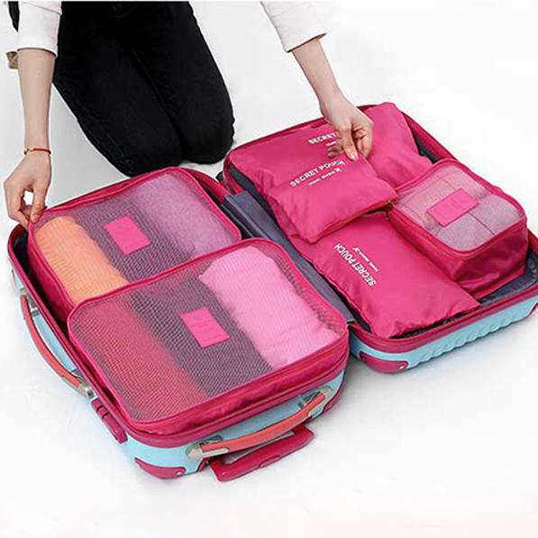 6pcs Toiletry Travel Cosmetic Case Vanity Storage Organiser Bag