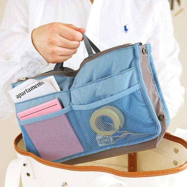 Home Practical Nylon Dual Organizer Insert Cosmetic Storage bag