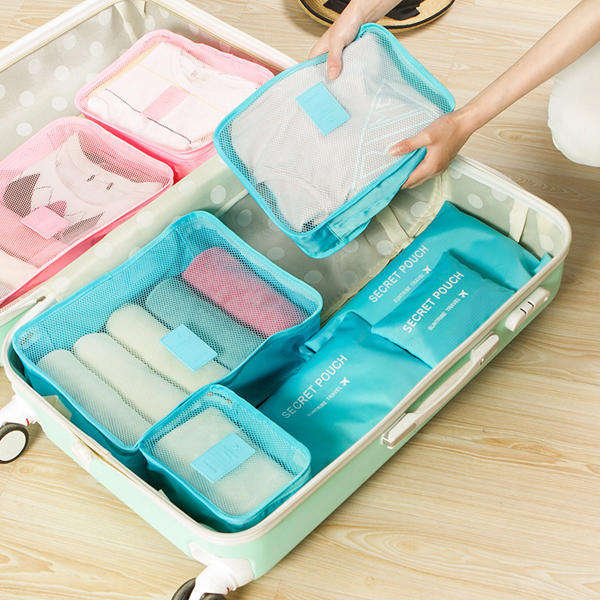 6pcs Toiletry Travel Cosmetic Case Vanity Storage Organiser Bag
