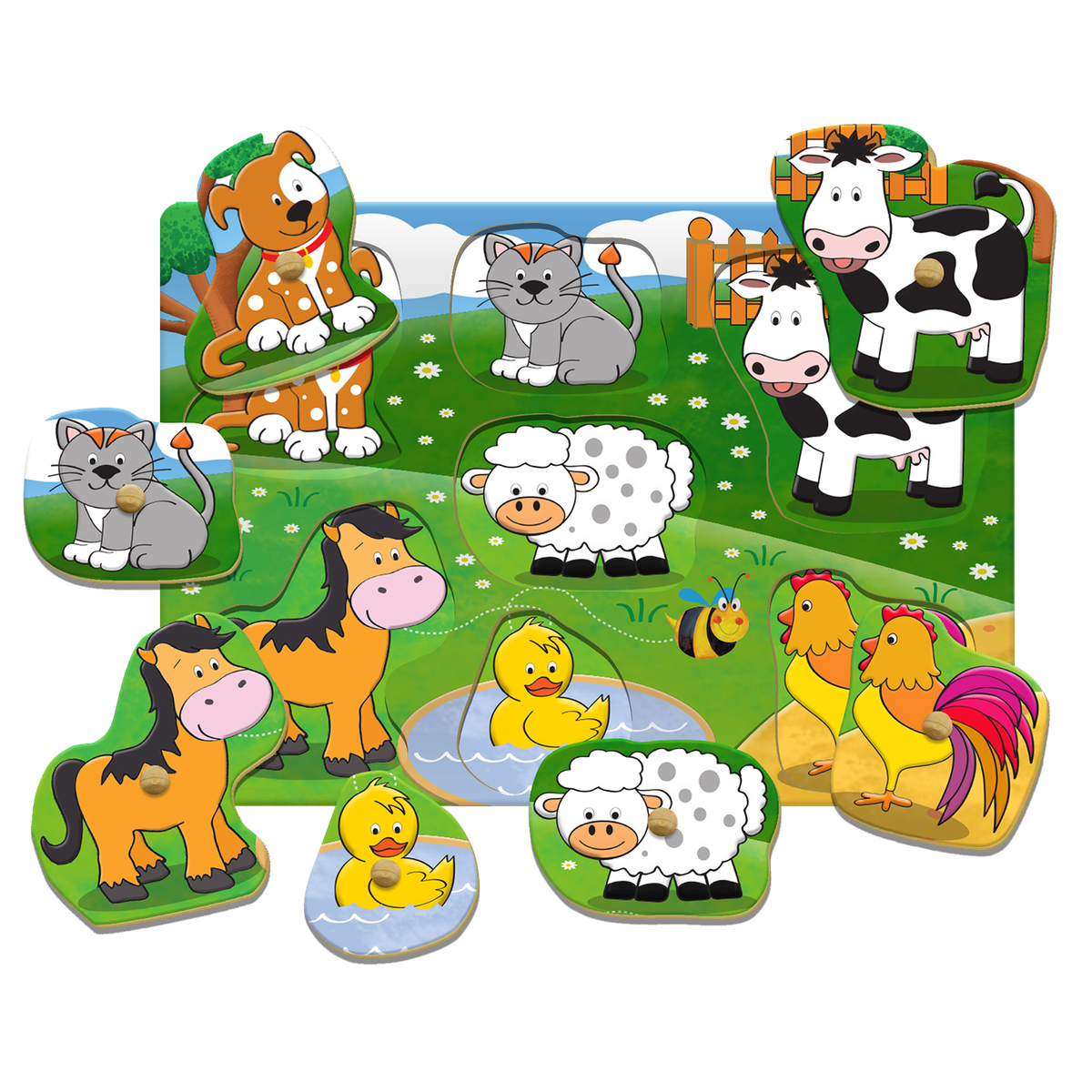 Farm Peg Puzzle 7pc