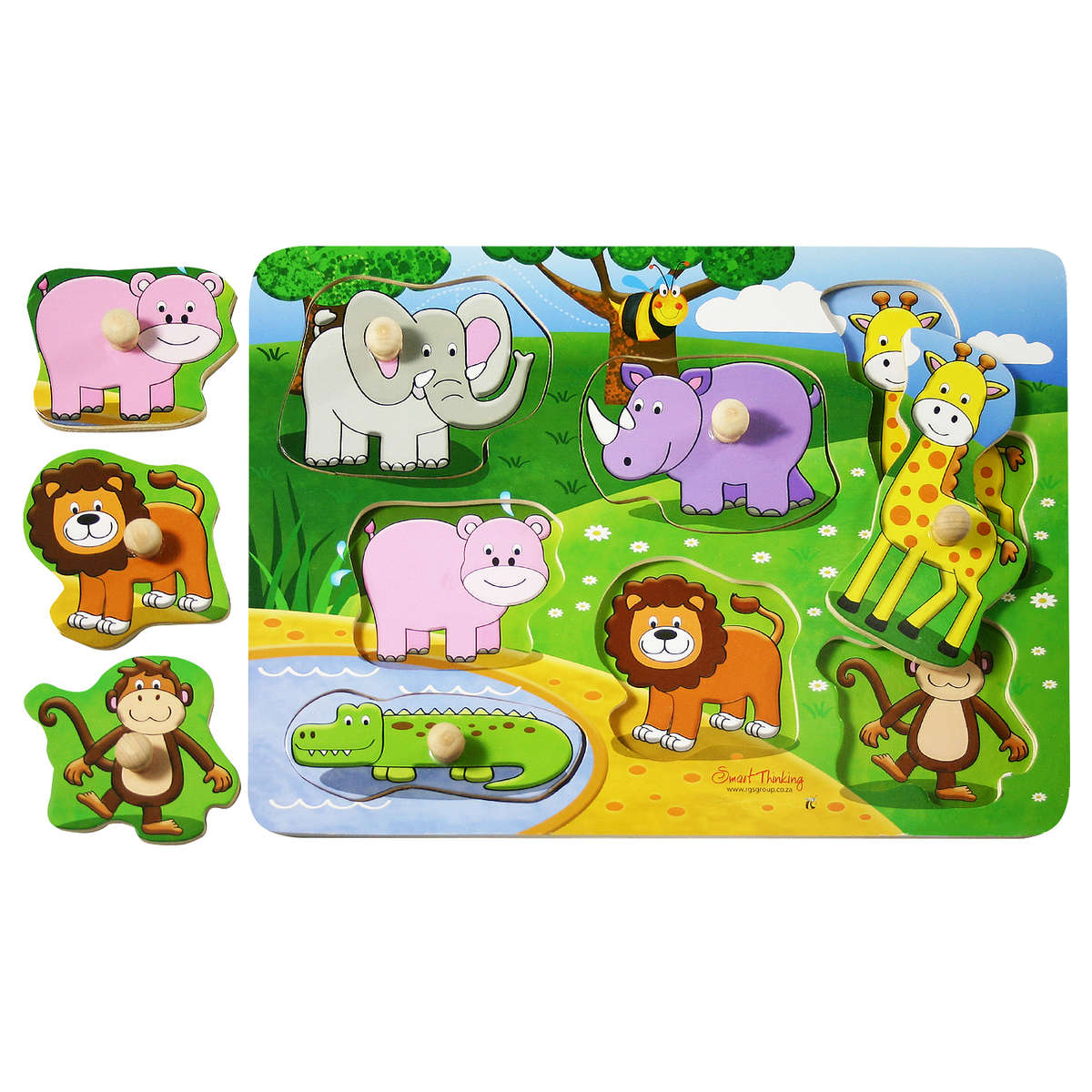 Wild Animals Peg Puzzle 7pc