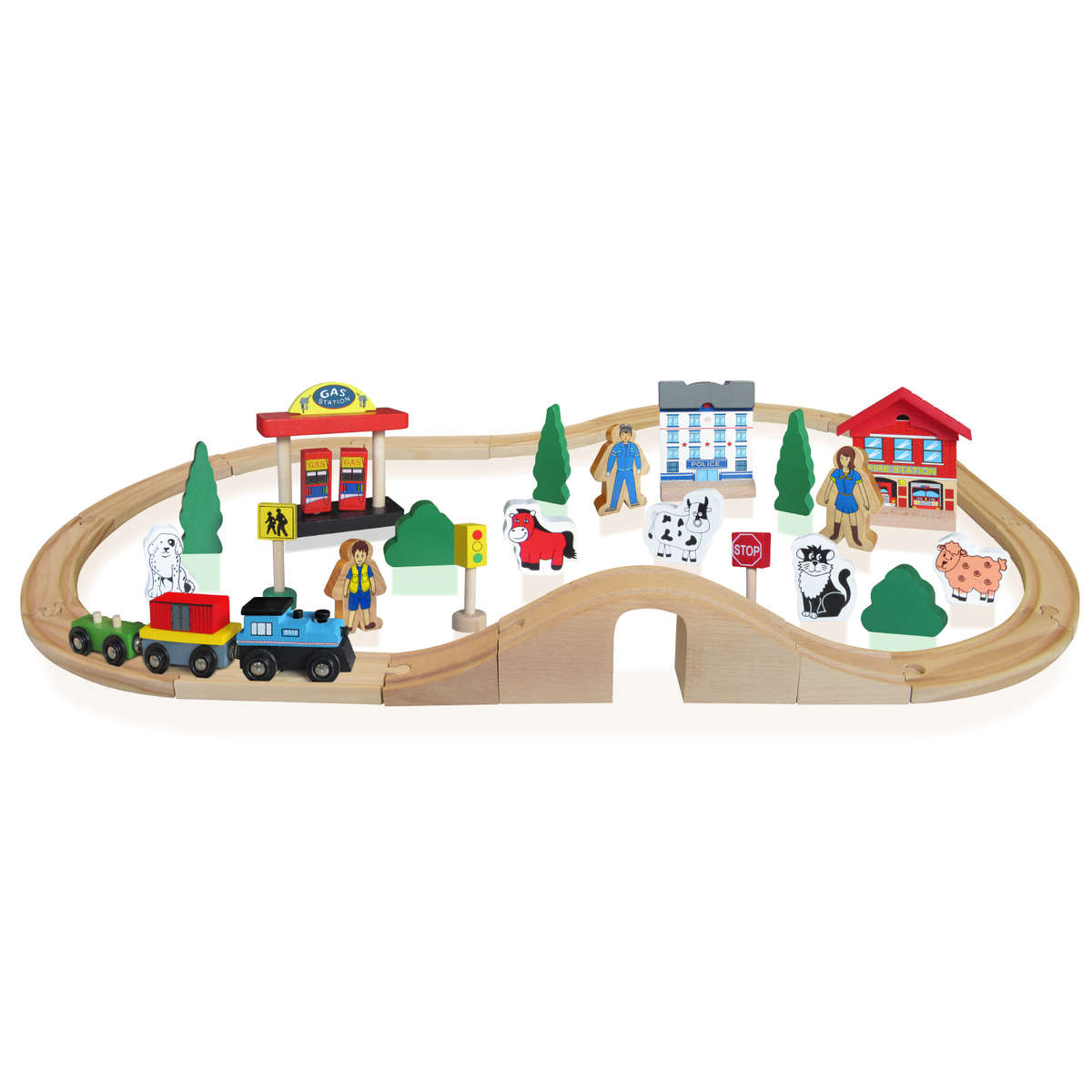 Wooden Train Set 50pc