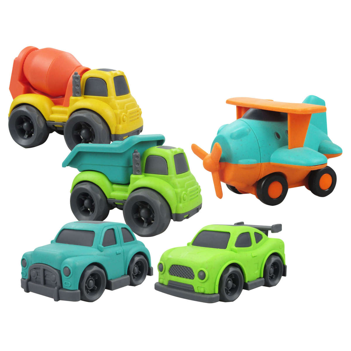 Bioplastic Plane, Cars &amp; Construction Vehicles Set