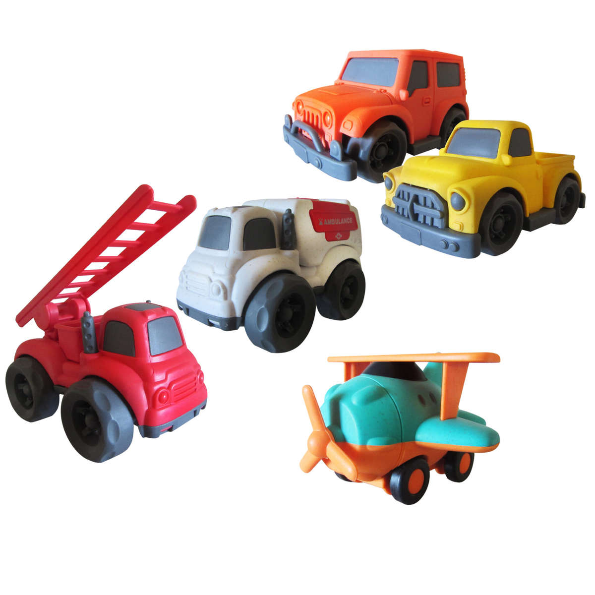 Bioplastic Plane, Cars &amp; Emergency Vehicles Set