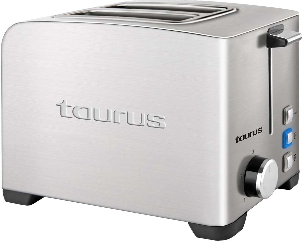 Taurus 850W 2 Slice Brushed Stainless Steel Toaster
