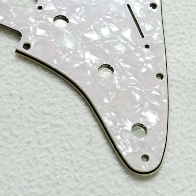 S/S/S Vintage White Pearloid 3ply Strat Style Pickguard