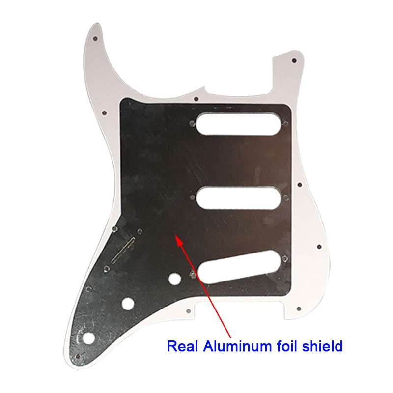 S/S/S Vintage White Pearloid 3ply Strat Style Pickguard