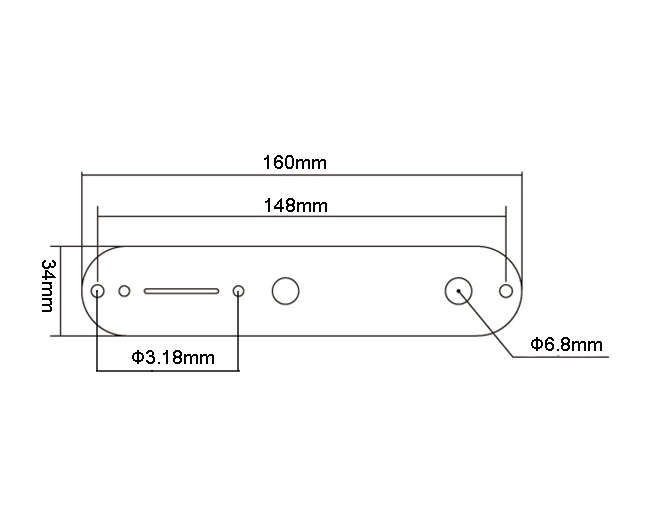 Chrome control plate replacement for telecaster guitar (CTS Pots)