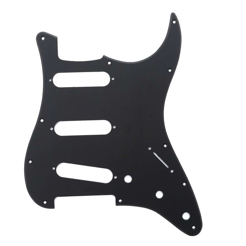 S/S/S Satin/Matt Black 3ply Strat Style Pickguard