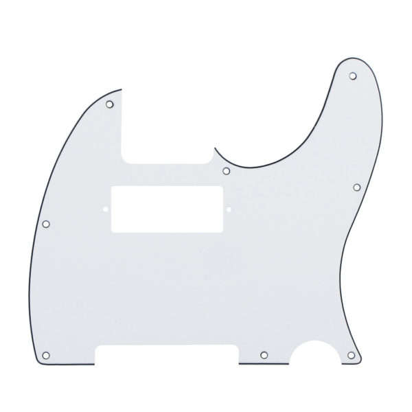 White 3ply Mini Humbucker Tele Style Pickguard