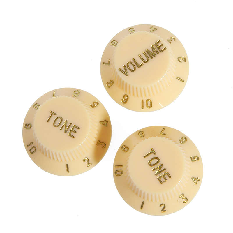Vintage Cream Strat style replacement knob set - 1 Volume, 2 tone