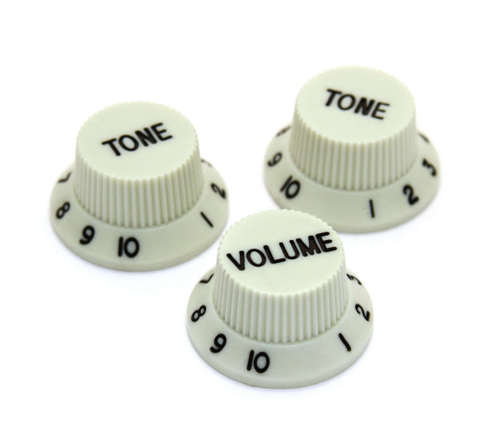 Mint Green Strat style replacement knob set - 1 Volume, 2 tone