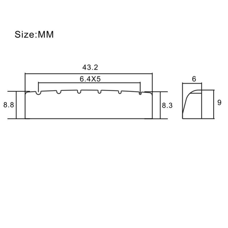 Acoustic Guitar Gold Nut 43mm