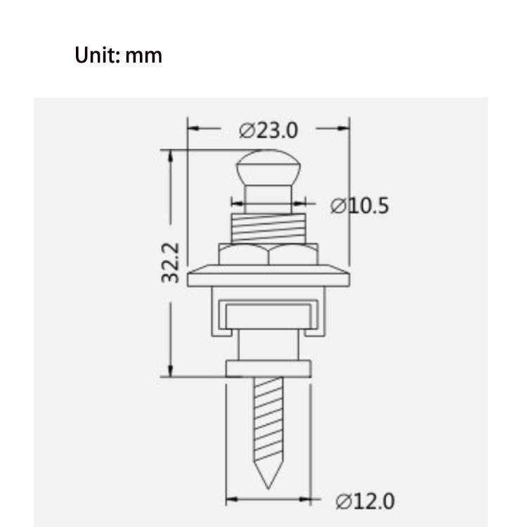 Guitar Strap Locks Set of 2  Black
