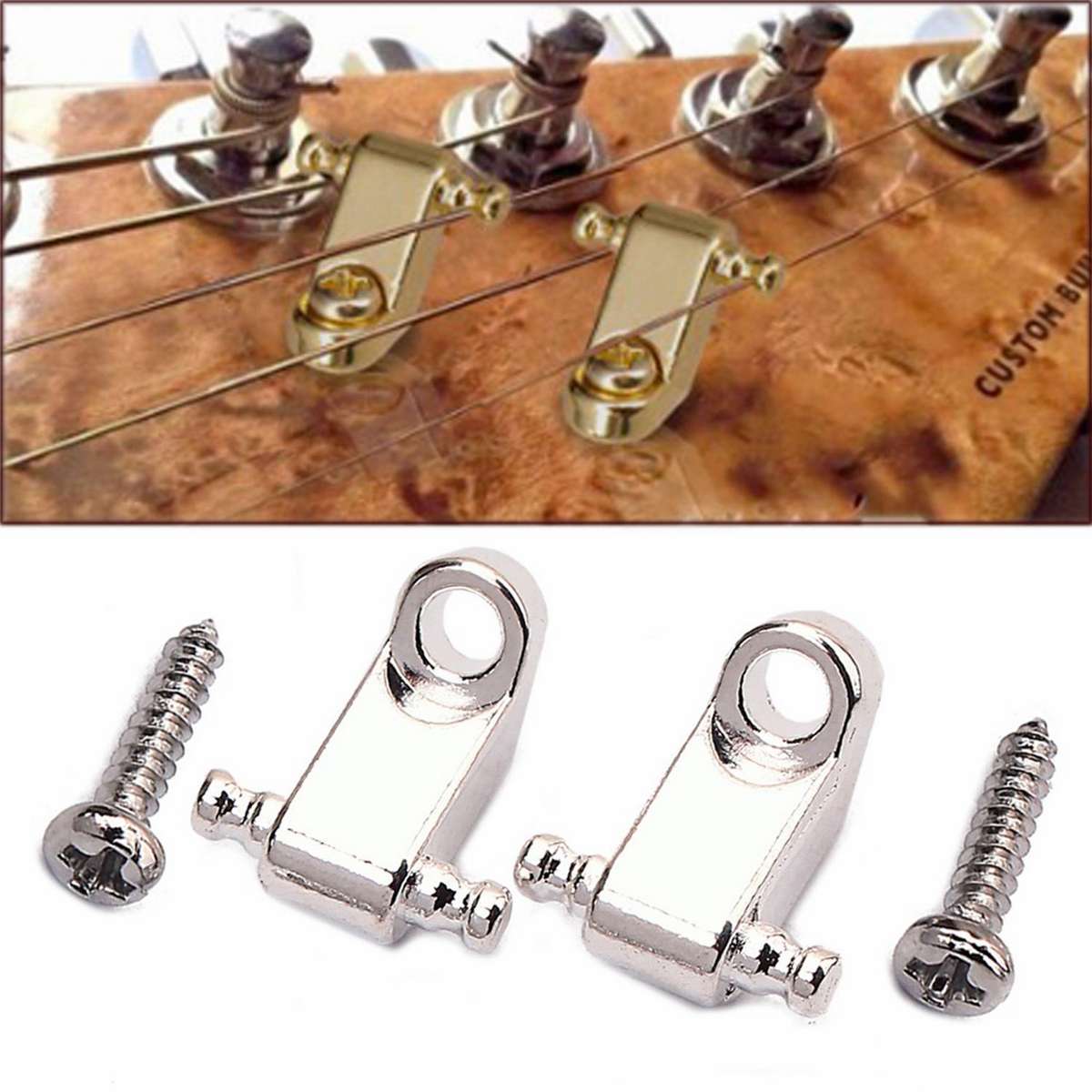 USA Modern type Nickel/Chrome Guitar Roller String Retainer (Single)