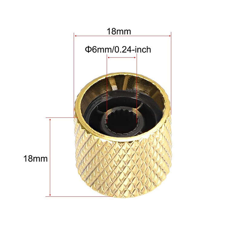 Gold Metal Knob - Push On (single)