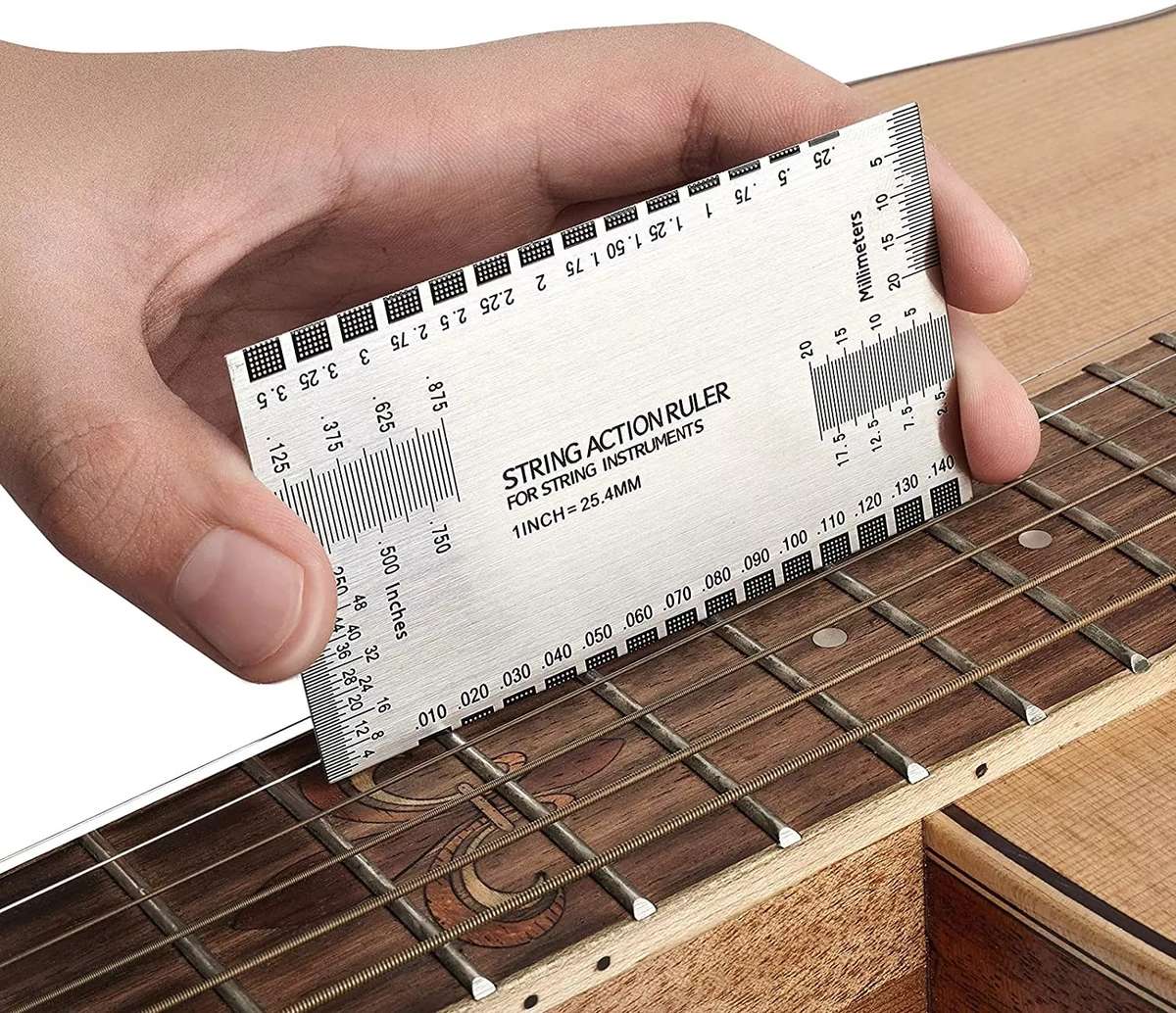 String Action Ruler for Stringed Instruments - Stainless Steel