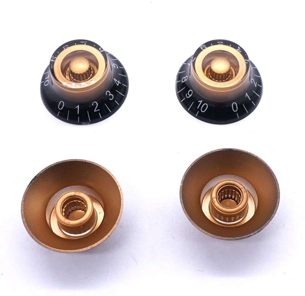 Black/Gold Gibson Top Hat style replacement knob - SINGLE