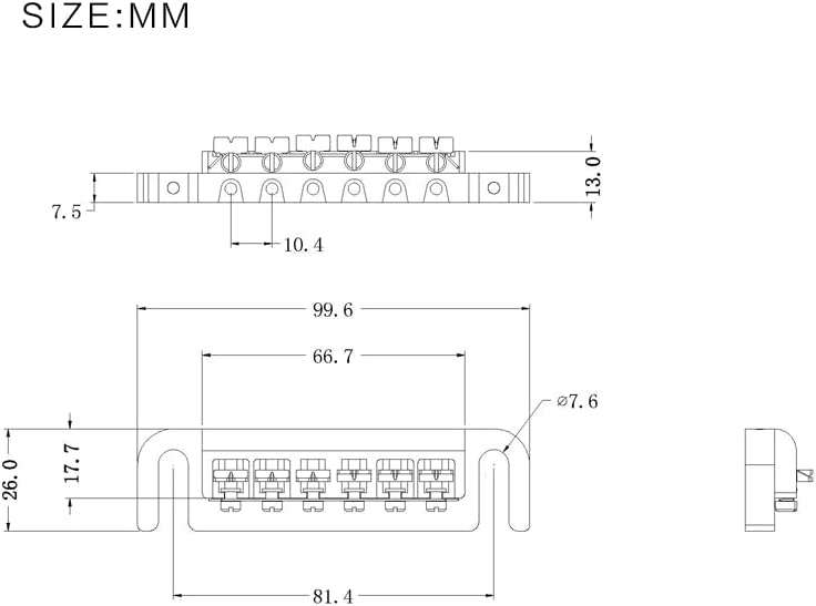 Wraparound Bridge with Intonatable Saddles