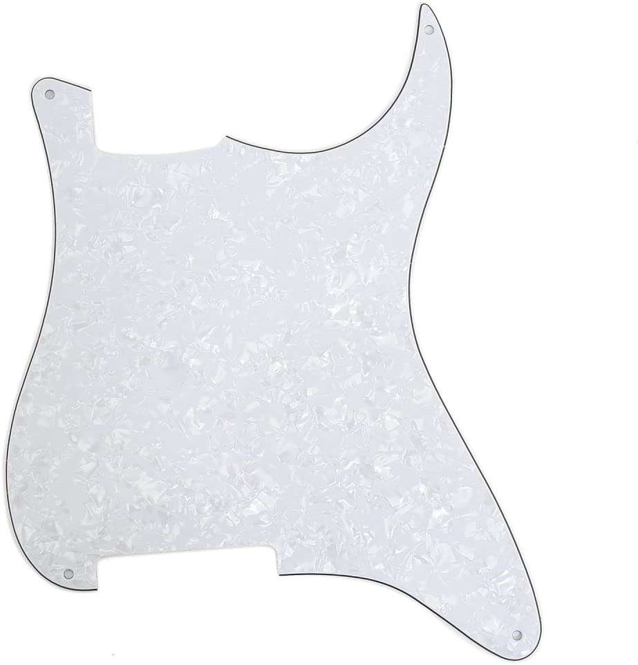 White Pearloid Blank 3ply Strat Style Pickguard