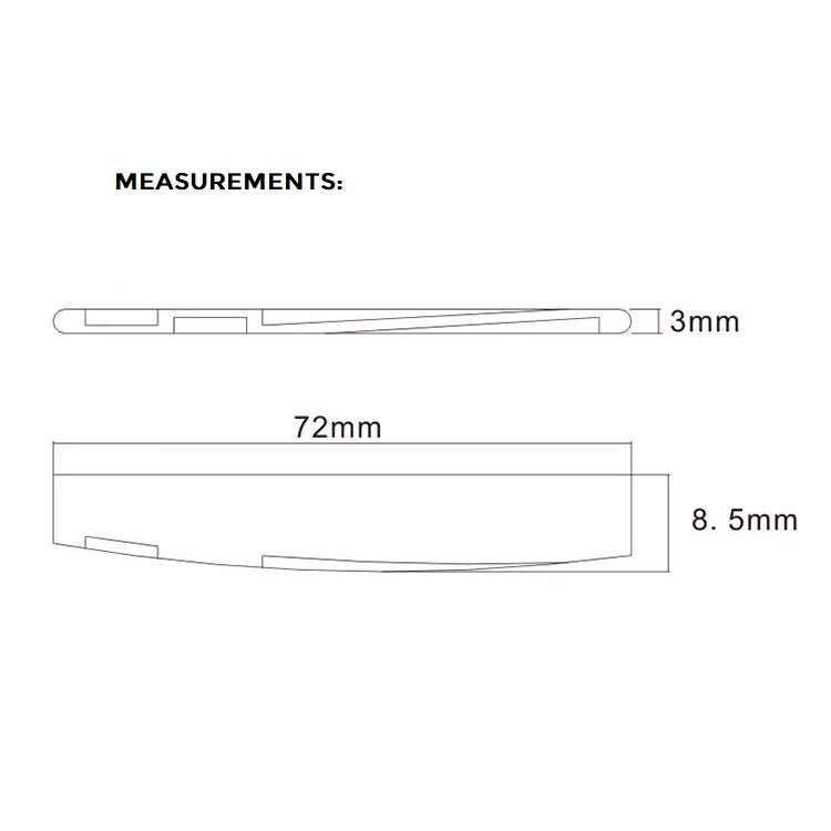 Ox Bone Saddle for Acoustic Guitars Type 1 (72mm)