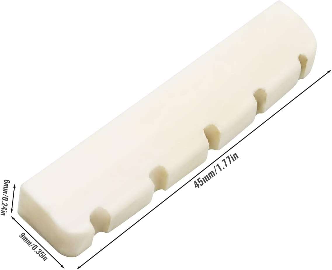 Bone Nut for 5 String Bass Guitar 45mm x 6mm x 9.5mm