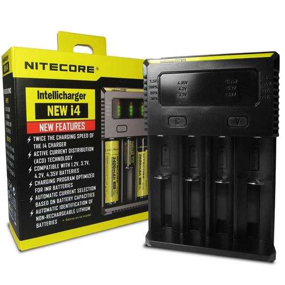 Nitecore I4 Charger | 4 Port Intelligent Battery Charger **New 2020 Model** | 18650, 26650, AA, AAA
