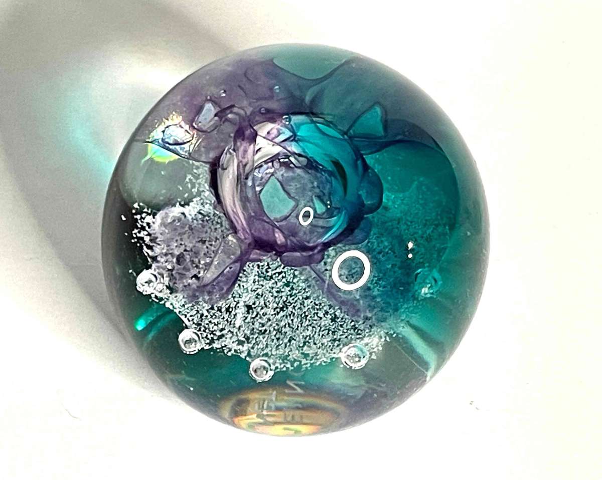 Caithness Glass Paperweight, "Shimmering Planet"